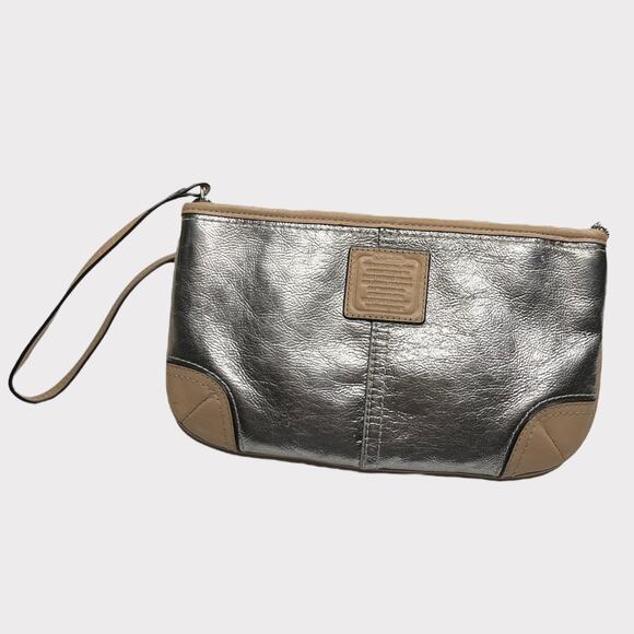 Coach Silver Clutch/Wristlet - Picture 1 of 9